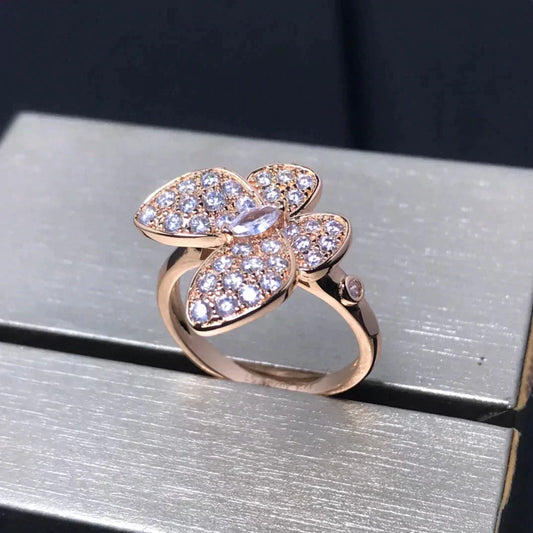 ¡®Aura Jewels¡¯BUTTERFLY PINK GOLD DIAMOND RING