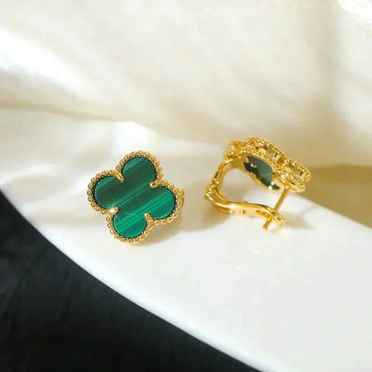 ¡®Aura Jewels¡¯CLOVER MEDIUM 1 MOTIFS MALACHITE  EARRINGS