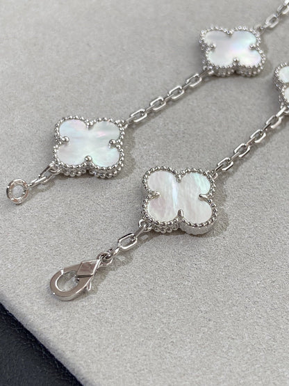 [Aura Jewels]New CLOVER WHITE PEARL MOP 5 MOTIF BRACELET COLLECTION