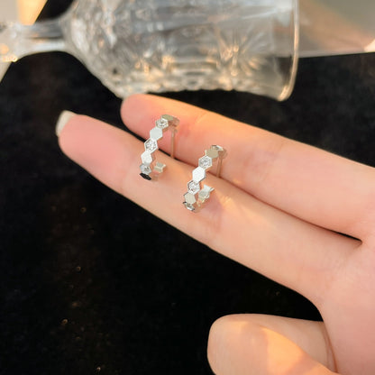 ¡®Aura Jewels¡¯BEE LOVE DIAMOND HOOP EARRINGS