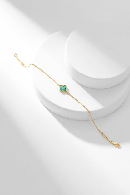 ¡®Aura Jewels¡¯CLOVER BRACELET MALACHITE 1 MOTIF
