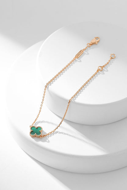 ¡®Aura Jewels¡¯CLOVER BRACELET MALACHITE 1 MOTIF
