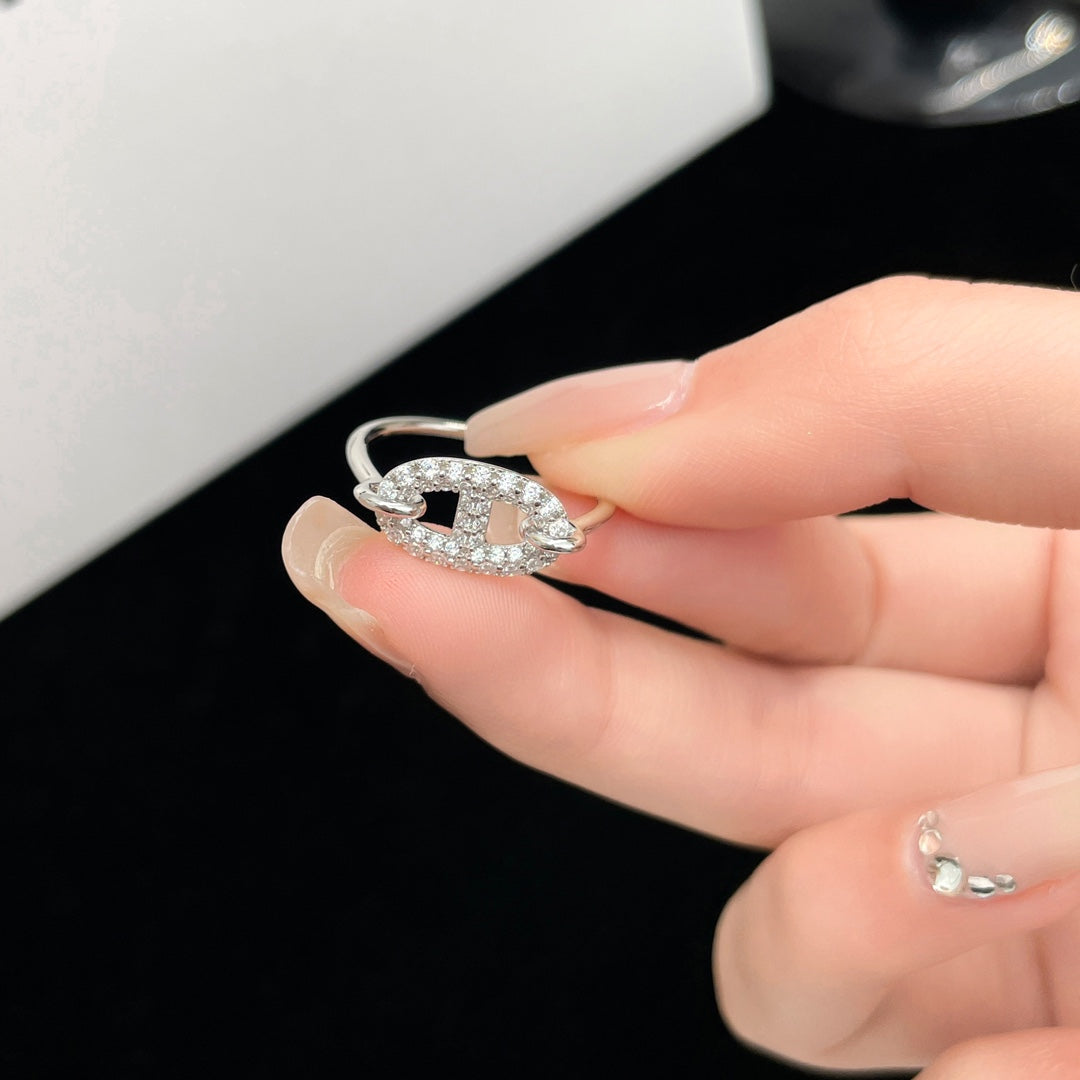 ¡®Aura Jewels¡¯RONDE SMALL SILVER DIAMOND RING