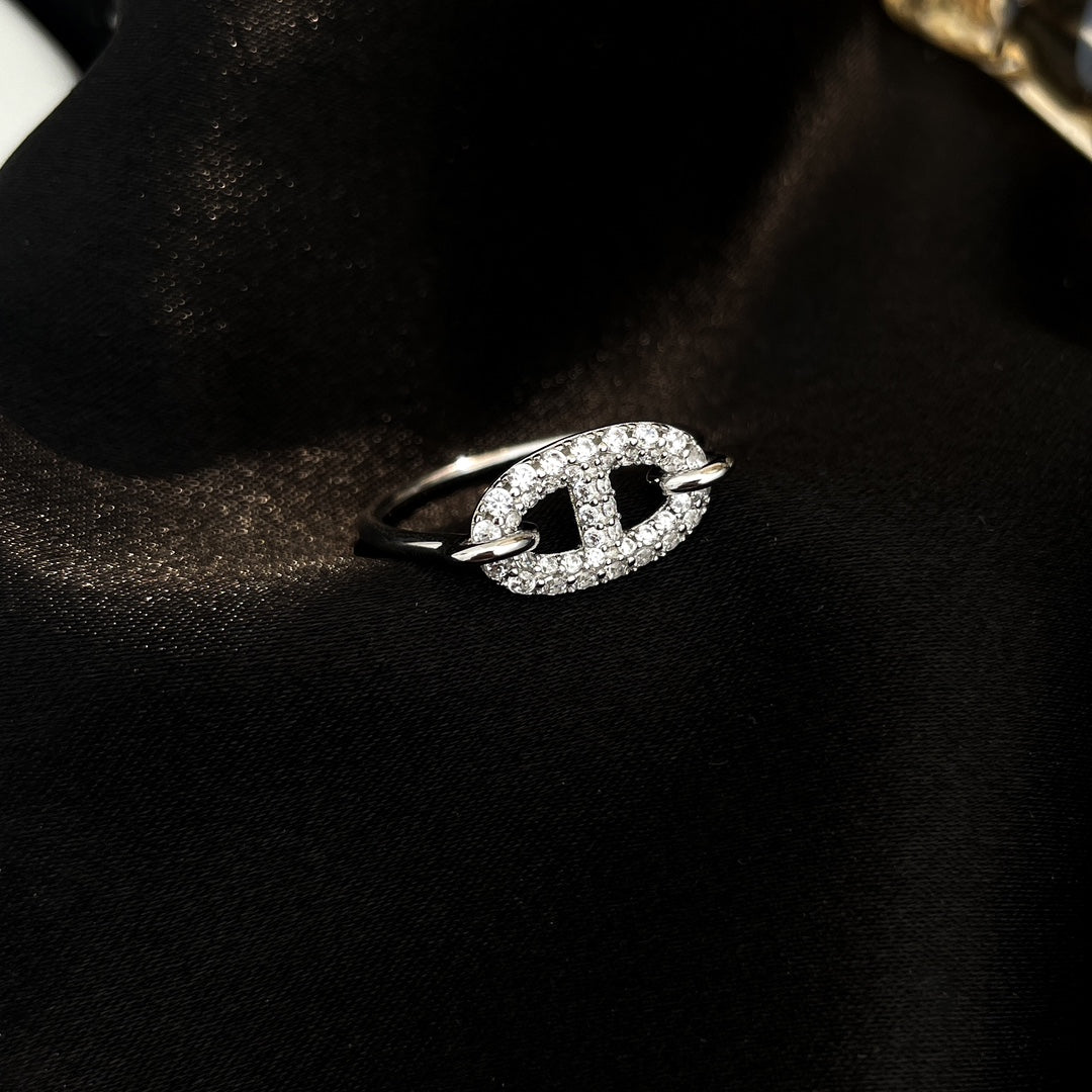 ¡®Aura Jewels¡¯RONDE SMALL SILVER DIAMOND RING