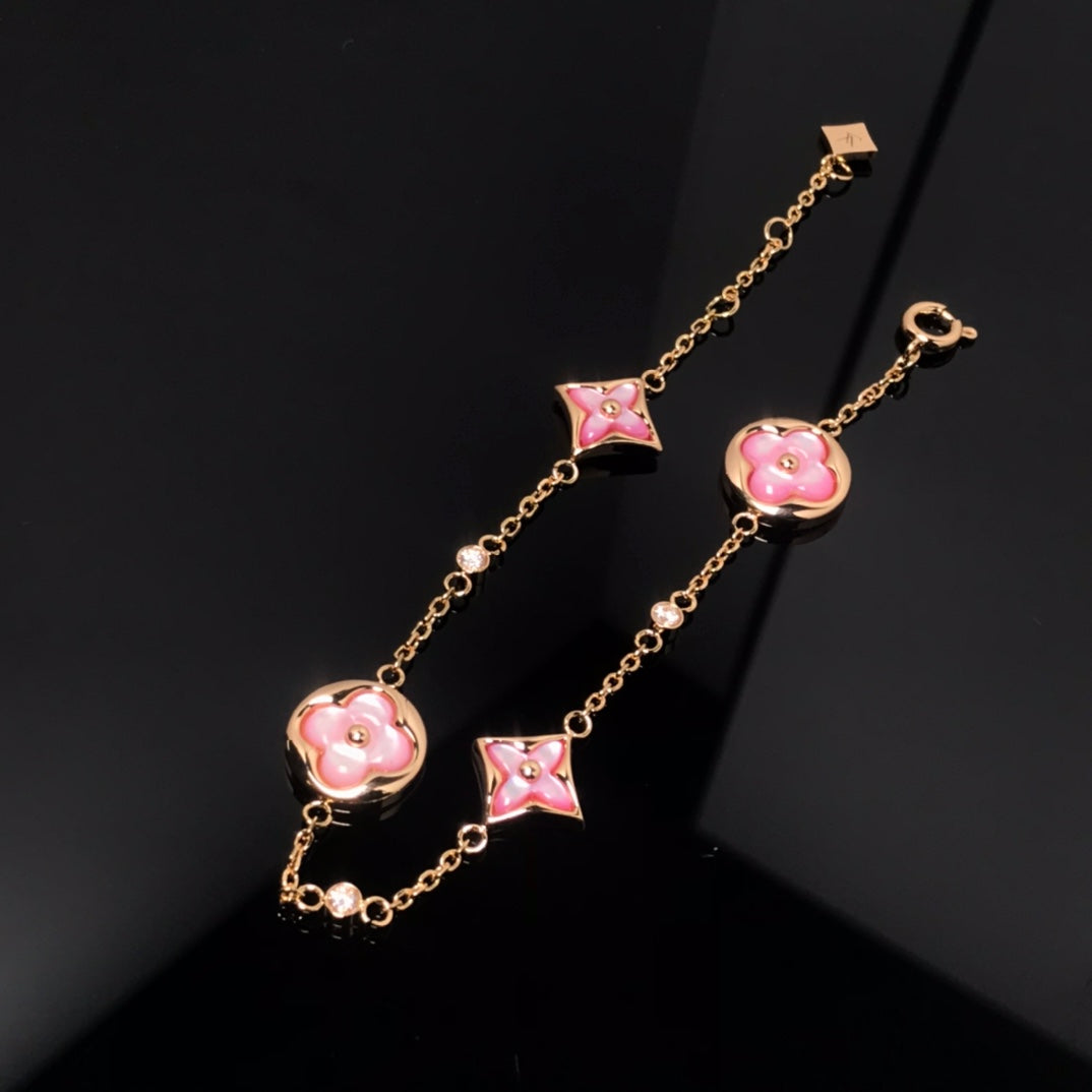 ¡®Aura Jewels¡¯STAR AND SUN 4 MOTIF PINK MOP PINK GOLD BRACELET