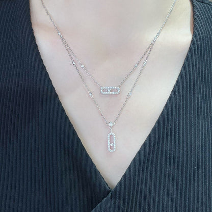 [Aura Jewels]MOVE 2 ROW DIAMOND NECKLACE