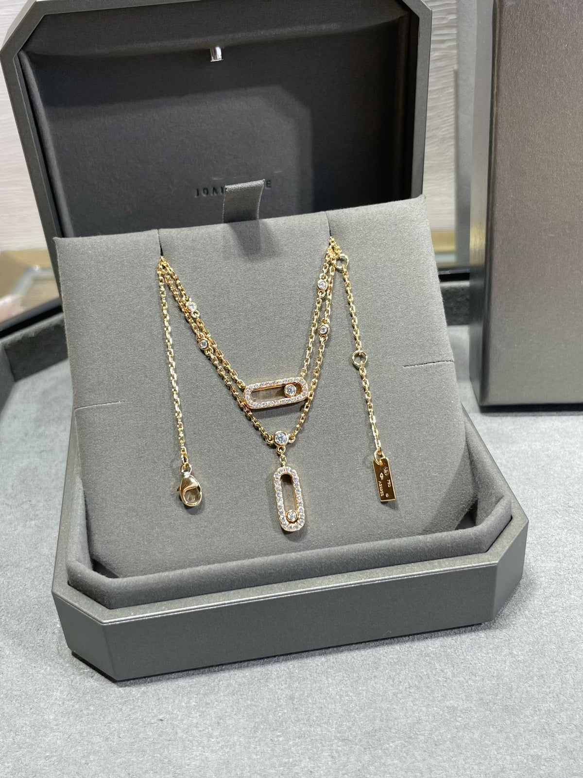 [Aura Jewels]MOVE 2 ROW DIAMOND NECKLACE