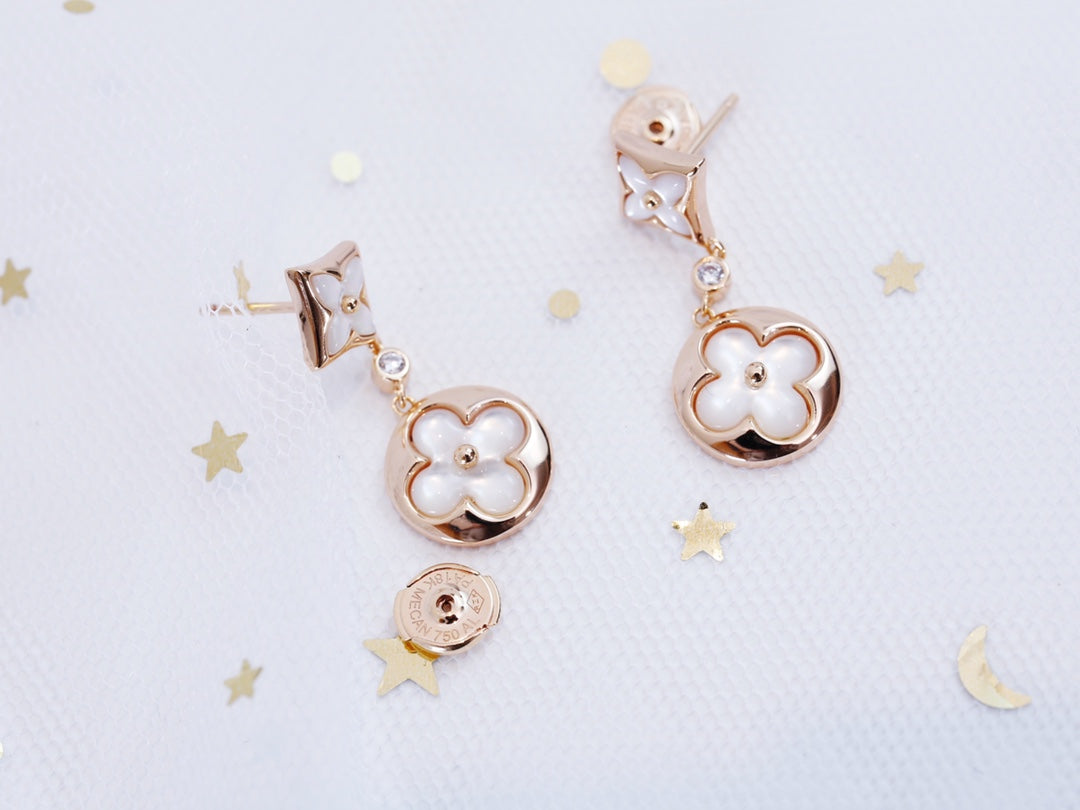 ¡®Aura Jewels¡¯STAR AND SUN PINK GOLD MOP DROP EARRINGS