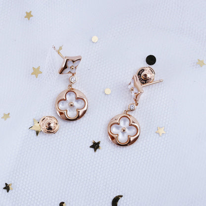¡®Aura Jewels¡¯STAR AND SUN PINK GOLD MOP DROP EARRINGS