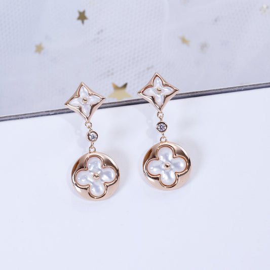 ¡®Aura Jewels¡¯STAR AND SUN PINK GOLD MOP DROP EARRINGS