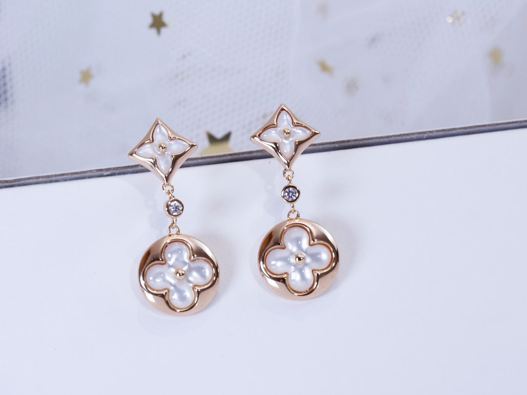 ¡®Aura Jewels¡¯STAR AND SUN PINK GOLD MOP DROP EARRINGS