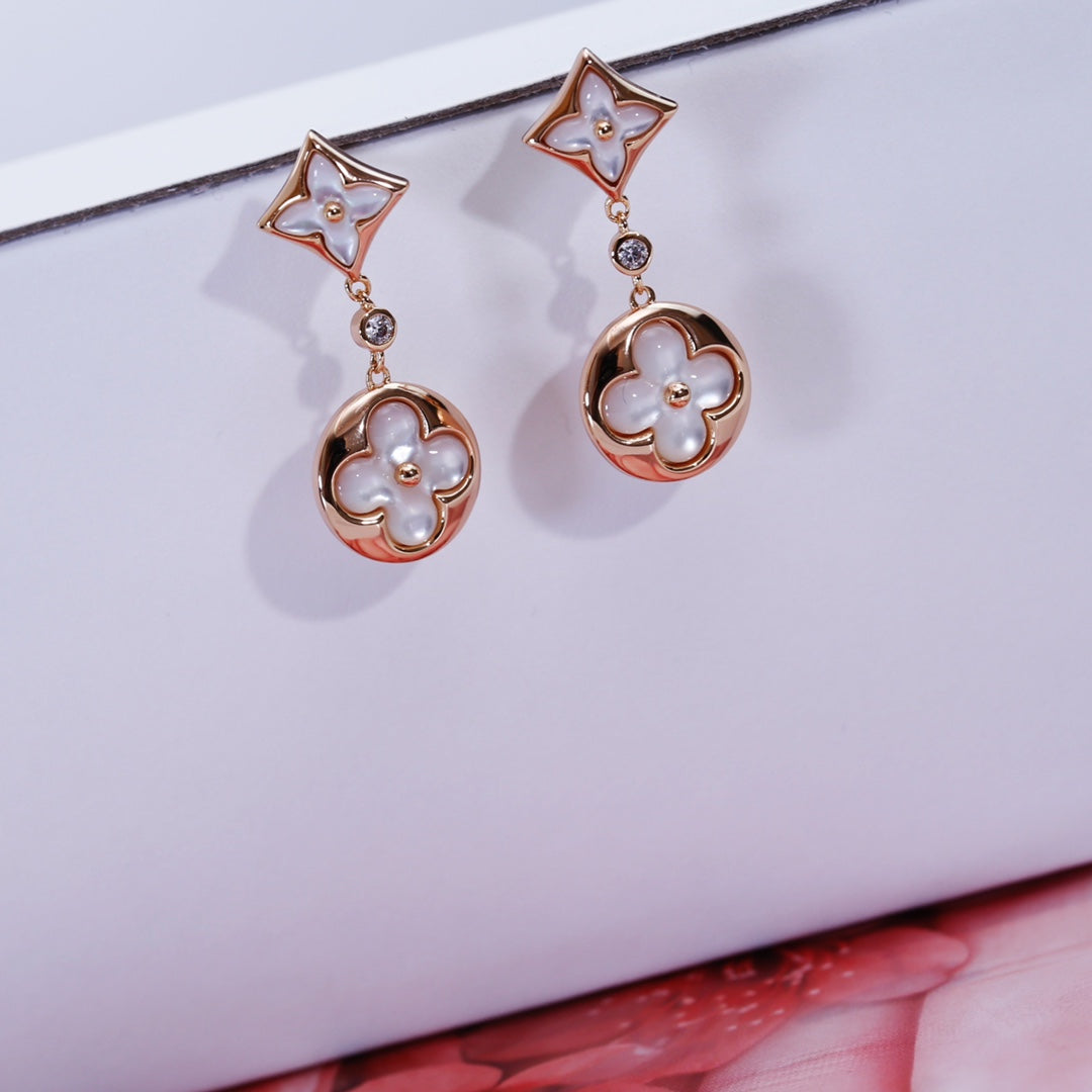 ¡®Aura Jewels¡¯STAR AND SUN PINK GOLD MOP DROP EARRINGS