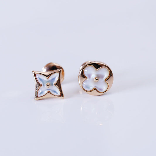 ¡®Aura Jewels¡¯STAR AND SUN PINK GOLD MOP STUD EARRINGS