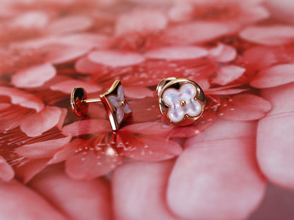 ¡®Aura Jewels¡¯STAR AND SUN PINK GOLD MOP STUD EARRINGS