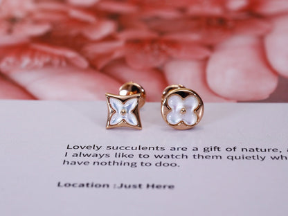 ¡®Aura Jewels¡¯STAR AND SUN PINK GOLD MOP STUD EARRINGS