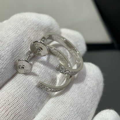 ¡®Aura Jewels¡¯LOVE DIAMOND SILVER HOOP EARRINGS