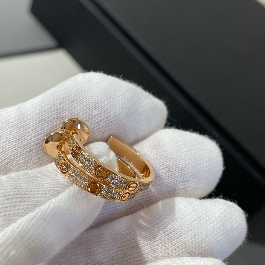 ¡®Aura Jewels¡¯LOVE DIAMOND PINK GOLD HOOP EARRINGS