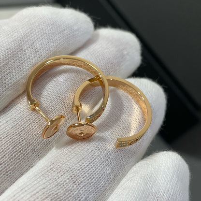 ¡®Aura Jewels¡¯LOVE DIAMOND PINK GOLD HOOP EARRINGS