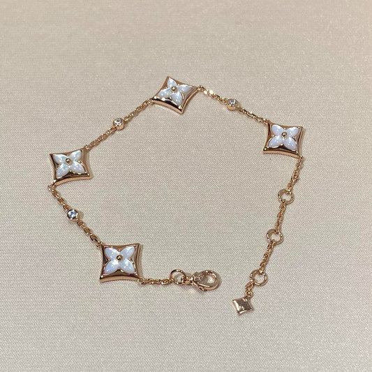 ¡®Aura Jewels¡¯STAR 4 MOTIF MOP DIAMOND PINK GOLD BRACELET