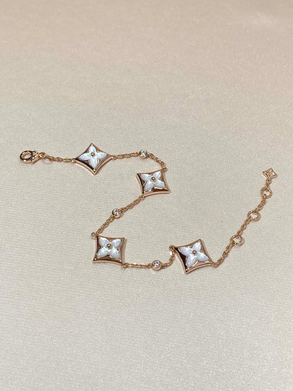 ¡®Aura Jewels¡¯STAR 4 MOTIF MOP DIAMOND PINK GOLD BRACELET