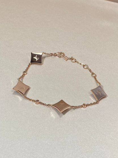 ¡®Aura Jewels¡¯STAR 4 MOTIF MOP DIAMOND PINK GOLD BRACELET