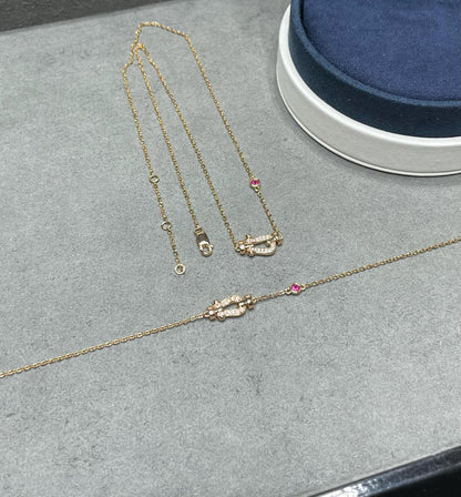¡®Aura Jewels¡¯FORCE 10 DIAMOND PINK GOLD NECKLACE