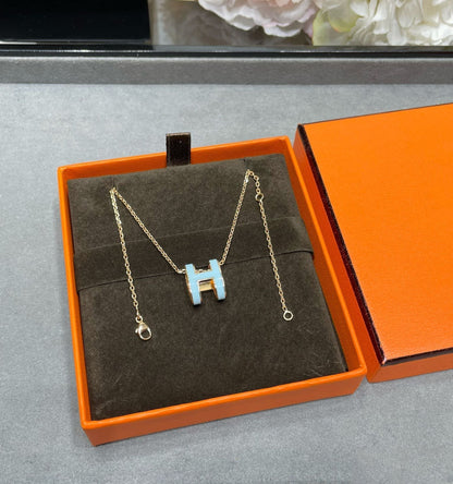 ¡®Aura Jewels¡¯POP H SKY BLUE NECKLACE
