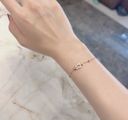 ¡®Aura Jewels¡¯FORCE 10 DIAMOND CHAIN LINK PINK GOLD BRACELET