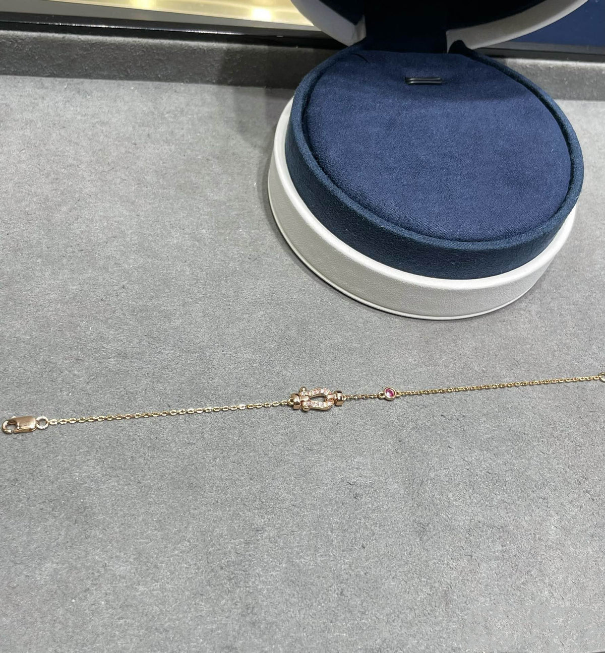 ¡®Aura Jewels¡¯FORCE 10 DIAMOND CHAIN LINK PINK GOLD BRACELET