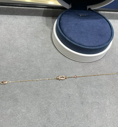 ¡®Aura Jewels¡¯FORCE 10 DIAMOND CHAIN LINK PINK GOLD BRACELET