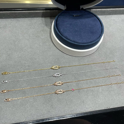 ¡®Aura Jewels¡¯FORCE 10 DIAMOND CHAIN LINK PINK GOLD BRACELET