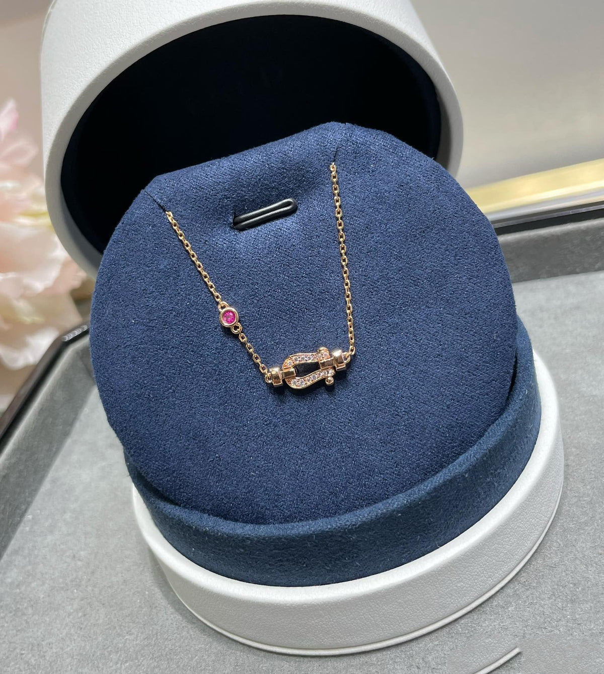 ¡®Aura Jewels¡¯FORCE 10 DIAMOND CHAIN LINK PINK GOLD BRACELET