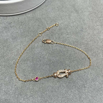 ¡®Aura Jewels¡¯FORCE 10 DIAMOND CHAIN LINK PINK GOLD BRACELET