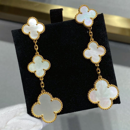 ¡®Aura Jewels¡¯CLOVER MOP 3 MOTIFS GOLD EARRINGS