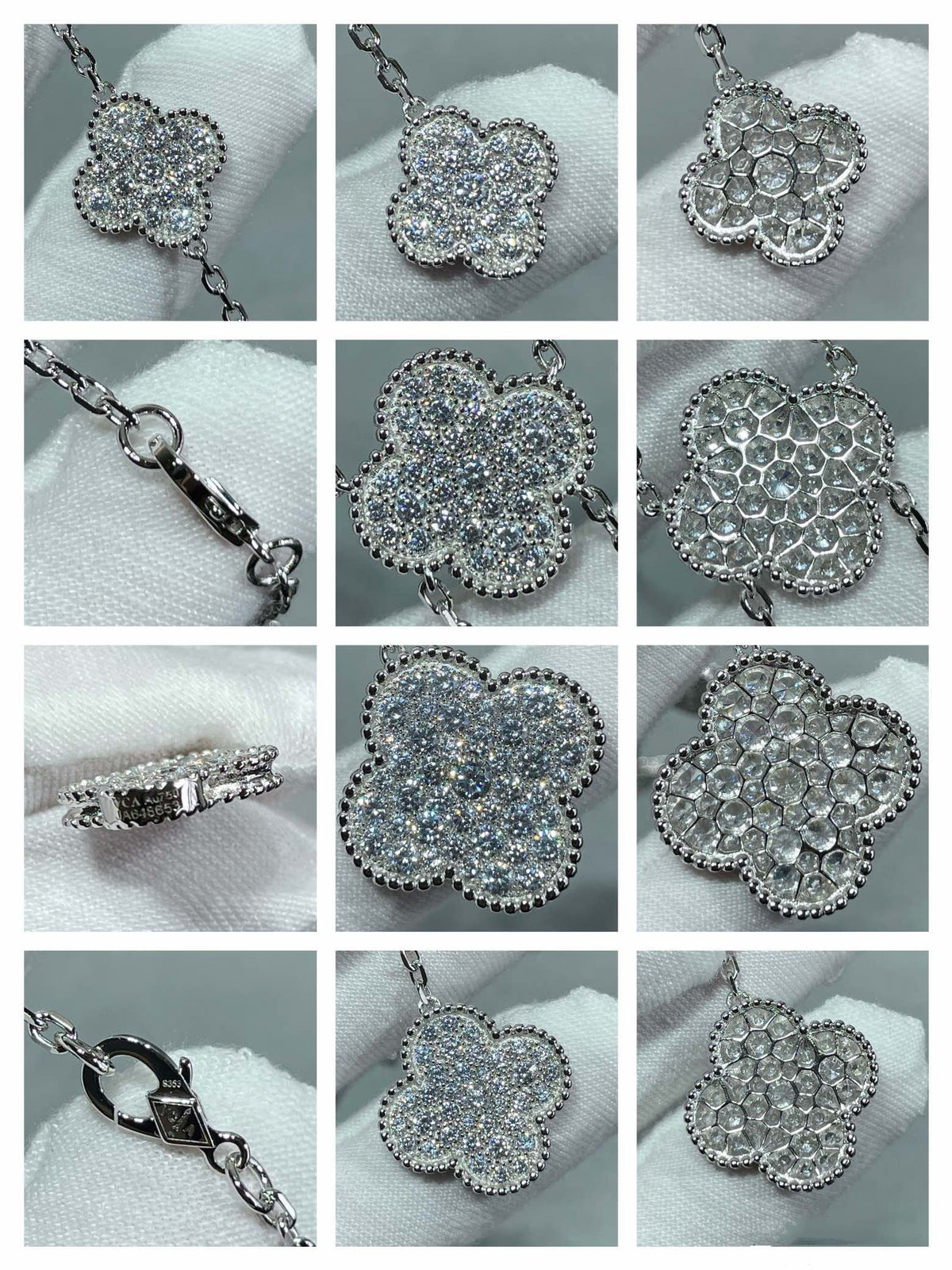 ¡®Aura Jewels¡¯CLOVER 6 MOTIF DIAMOND PAVED NECKLACE