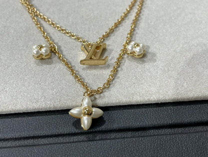 ¡®Aura Jewels¡¯FLOWERGRAM GOLD MOP DOUBLE ROW NECKLACE