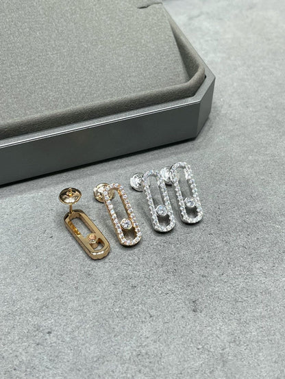 [Aura Jewels]MOVE UNO STUD DIAMOND PAVED EARRINGS