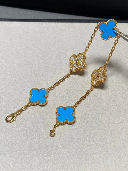 [Aura Jewels]New CLOVER 5 MOTIF BLUE AGATE BRACELET COLLECTION