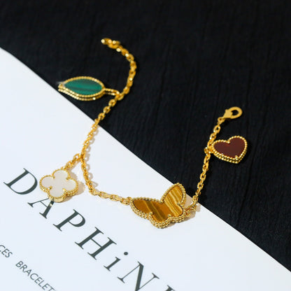 ¡®Aura Jewels¡¯LUCKY SPRING 5 MOTIF GOLD BRACELET