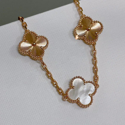 [Aura Jewels]New CLOVER WHITE PEARL MOP 5 MOTIF BRACELET COLLECTION