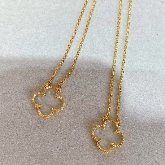 ¡®Aura Jewels¡¯CLOVER ROCK CRYSTAL ROSE GOLD NECKLACE