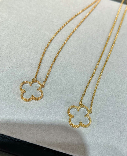 ¡®Aura Jewels¡¯CLOVER ROCK CRYSTAL ROSE GOLD NECKLACE
