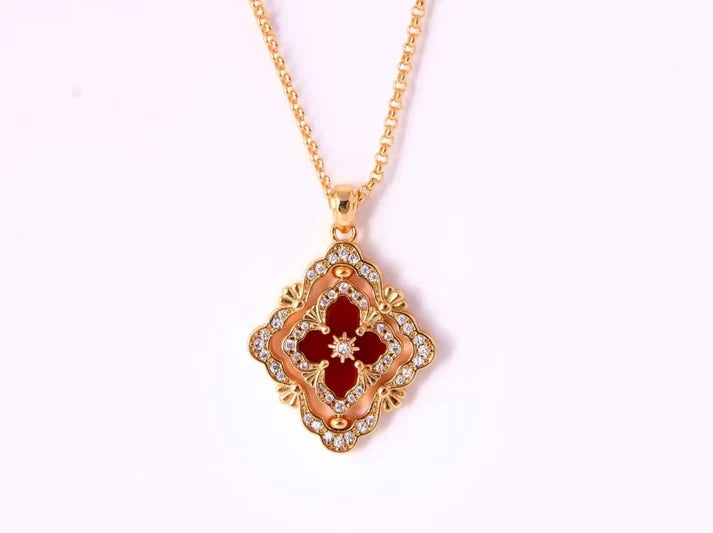 [Aura Jewels] B.C.L ENAMEL ROTATING SINGLE-DIAMOND NECKLACE£¨Various colors£©