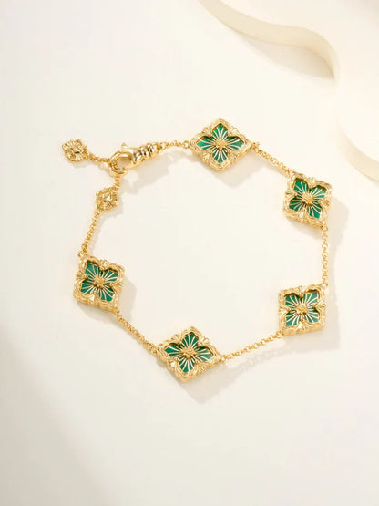 [Aura Jewels]B.C.L ENAMELED Five-Flower Bracelet£¨Various Colors)