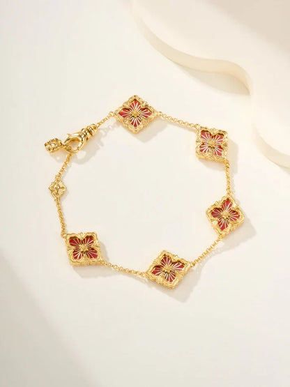 [Aura Jewels]B.C.L ENAMELED Five-Flower Bracelet£¨Various Colors)