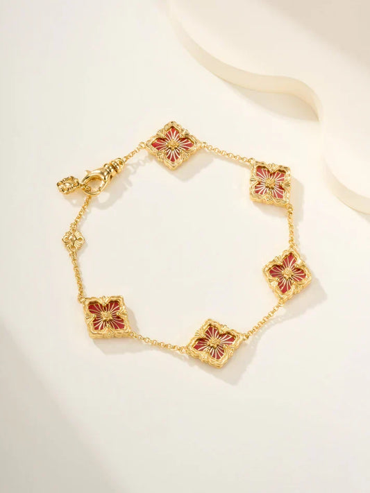 [Aura Jewels]B.C.L ENAMELED Five-Flower Bracelet£¨Various Colors)