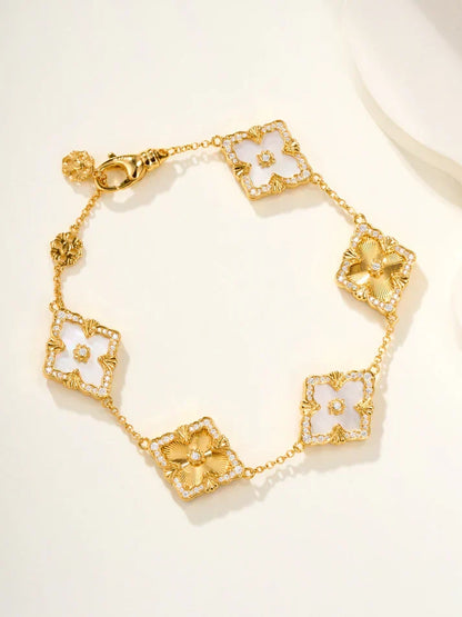 [Aura Jewels]B.C.L ENAMELED Five-Flower Bracelet£¨Various Colors) BIG SIZE