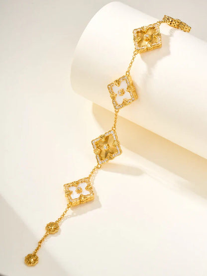 [Aura Jewels]B.C.L ENAMELED Five-Flower Bracelet£¨Various Colors) BIG SIZE