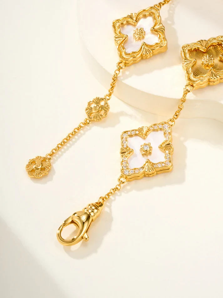 [Aura Jewels]B.C.L ENAMELED Five-Flower Bracelet£¨Various Colors) BIG SIZE