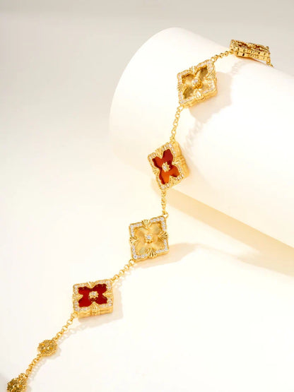 [Aura Jewels]B.C.L ENAMELED Five-Flower Bracelet£¨Various Colors) BIG SIZE